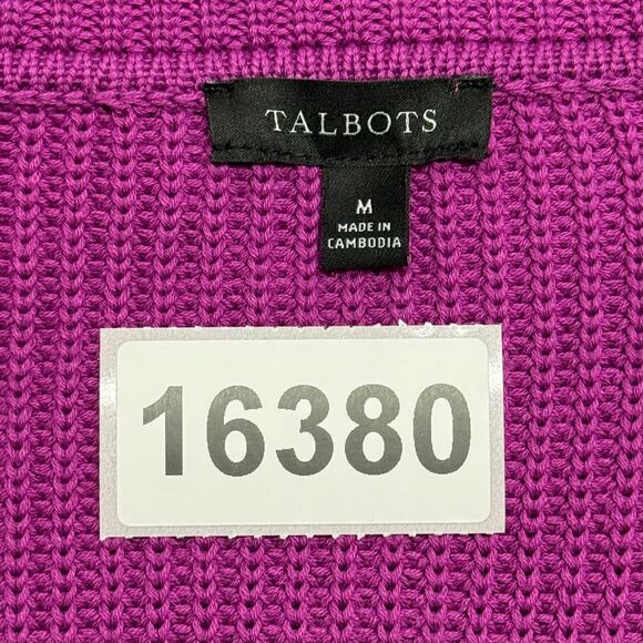 Talbots Sweater Womens Medium Purple Pima Cotton Ribbed Knit Pullover - Picture 9 of 9